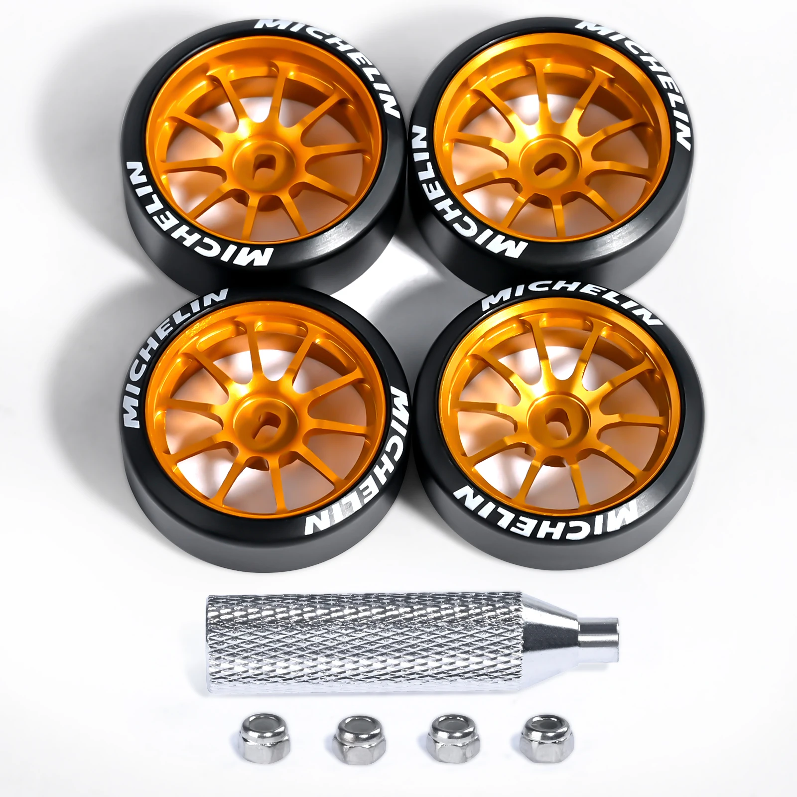 Metal Wheel Hub&Draft Logo Tire for HGD1 MINI-Q MINI-D MINI-Z DRZ 1/28 Wltoys RC Car Upgrade Wheels