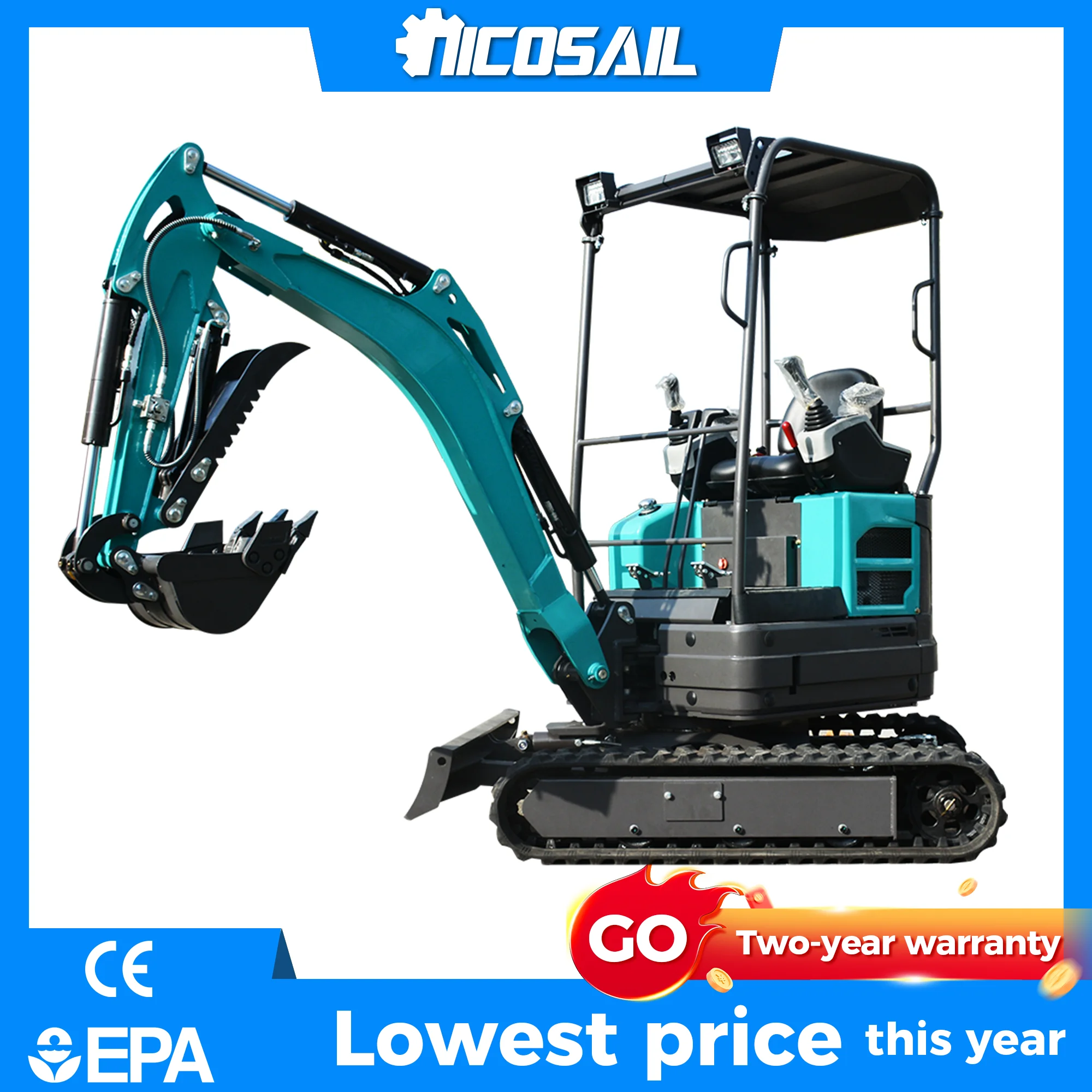

1.8Ton Mini Excavator Euro 5 CE Certified Multifunctional Small Digger for Contractor