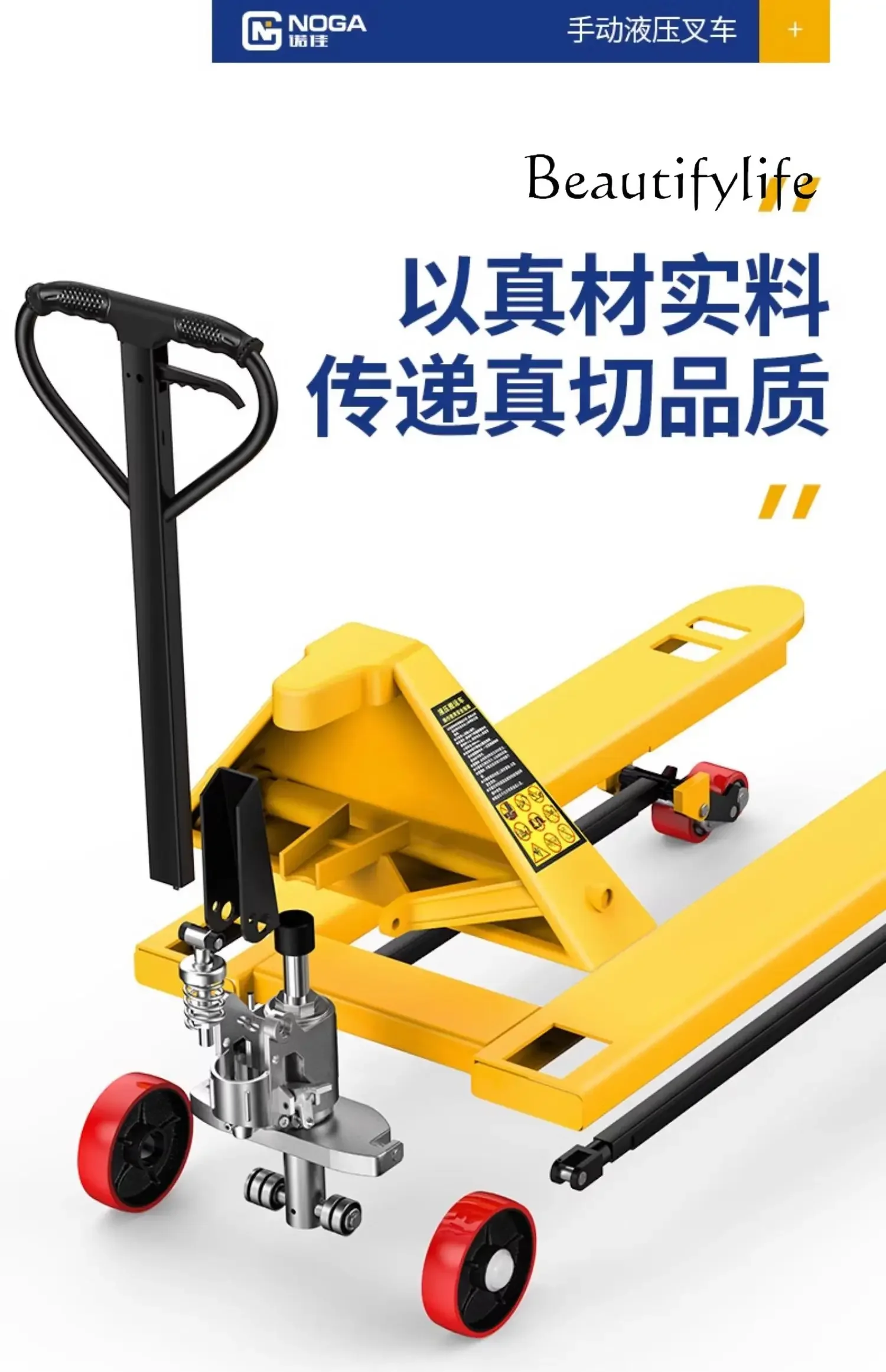 High Quality Trailer Hand Push Cattle Forklift  Forklift Manual Hydraulic Handler Forklift Warehouse