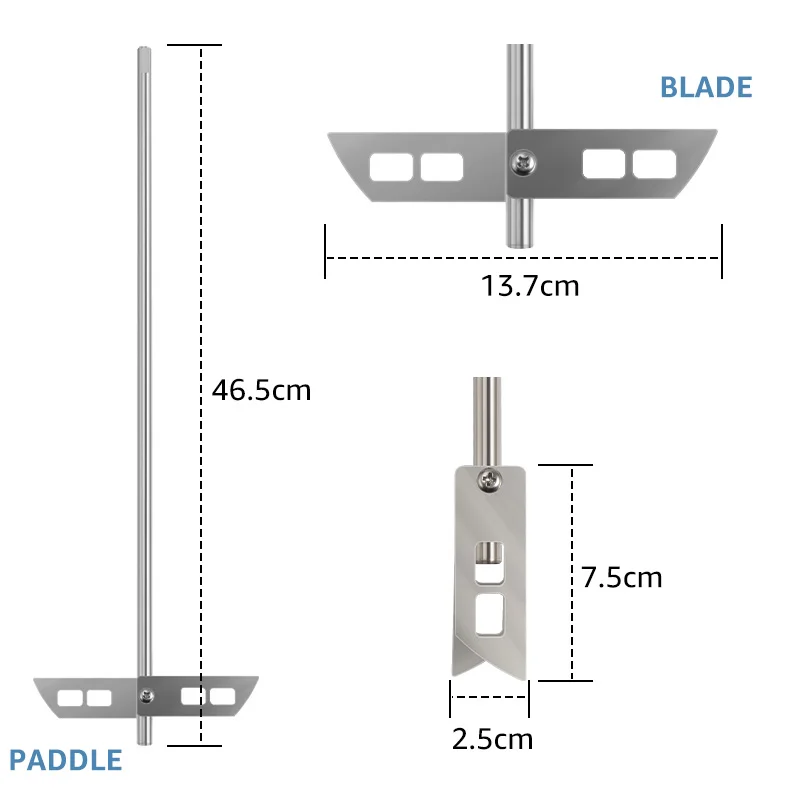 Beer Brewing Paddle, Stainless Steel Aeration Brew Paddle, Homebrew Stirrer Drill Mixer Rod,Built-in 3/8’’ or 1/2’’ Hex Head Bit