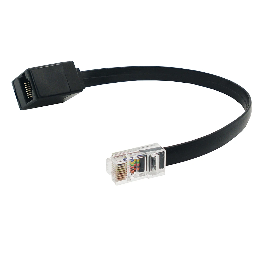 25CM RJ45 cable 8P8C Female Connector to RJ45 Male Plug black For network extension Wire