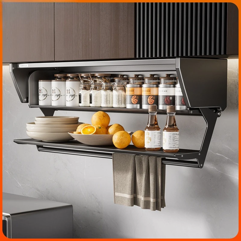 Basket kitchen integral cabinet aluminum alloy space capsule hanging cabinet basket storage box