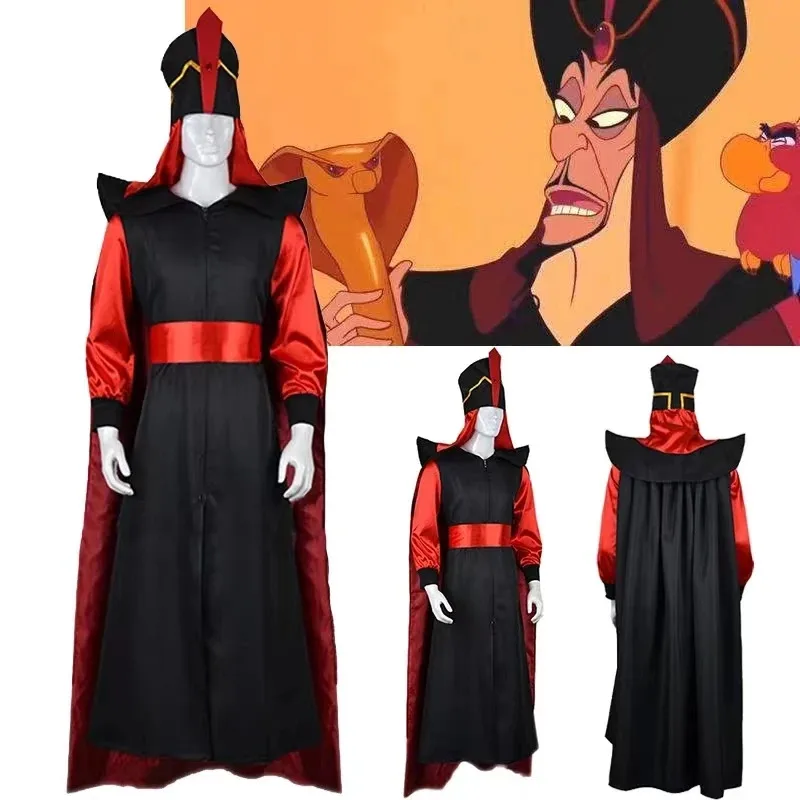 2025 Nuovo Anime Le Noci Arabian Aladdin Jafar Costumi Cosplay Aldult Costume di Halloween per Gli Uomini Vestito Del Partito Uniforme Completo Se ★ ☆ ★