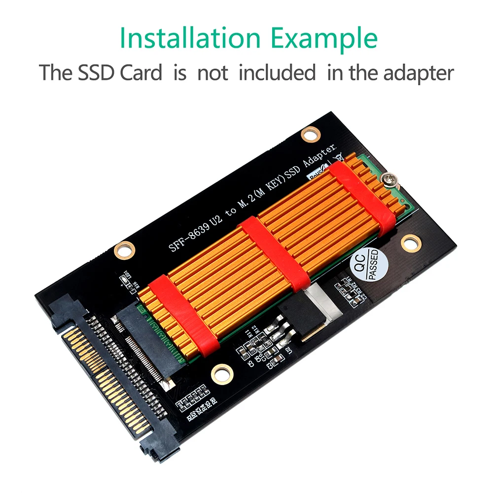 M.2 SSD to U.2 Adapter M.2 NVMe SSD to PCI-e U.2 SFF-8639 Adapter PCIe M2 Converter with M.2 SSD Cooling for Desktop Computer PC