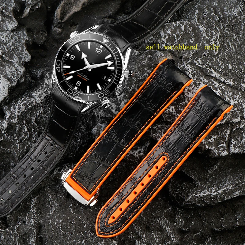 男性用ラバーウォッチバンド、耐衝撃性クラスプストラップ、シリコンウォッチアクセサリー、ega、Philoserter、oyster、omega、Ocean