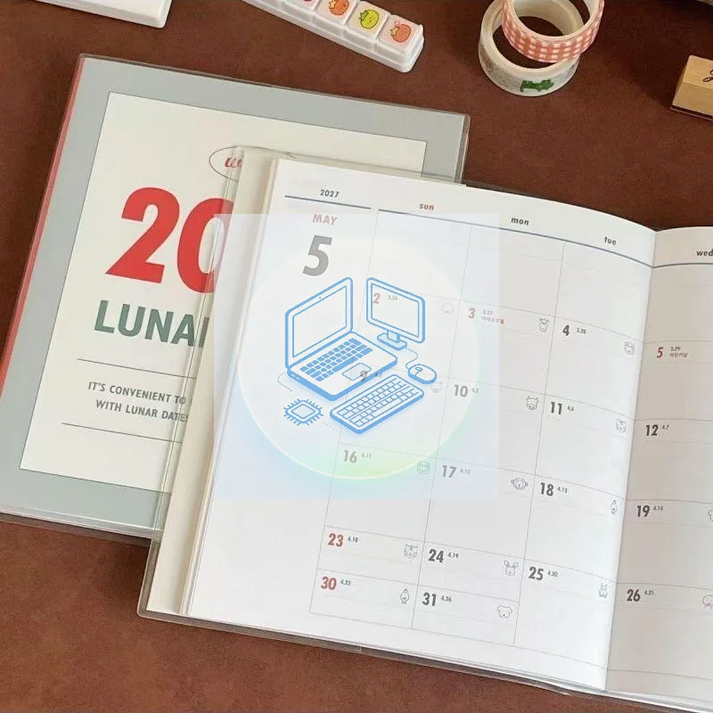 2027 Weekly Planner Notebook Weekly Layout Calendar Self Discipline Habit Check-in Diary Book For Office Work Schedule