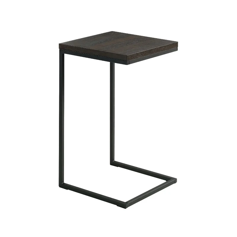 

# l C-Shape Metal Coffee End Table, Canyon Walnut/Espresso Finish for Living Room, Bedroom