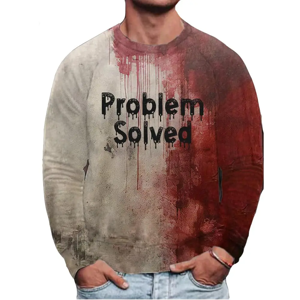 

High Quality Street Wear Men's Round Neck Sweatshirt With Printed Pattern Fashionable Long Sleeved Pullover Sweater ME1