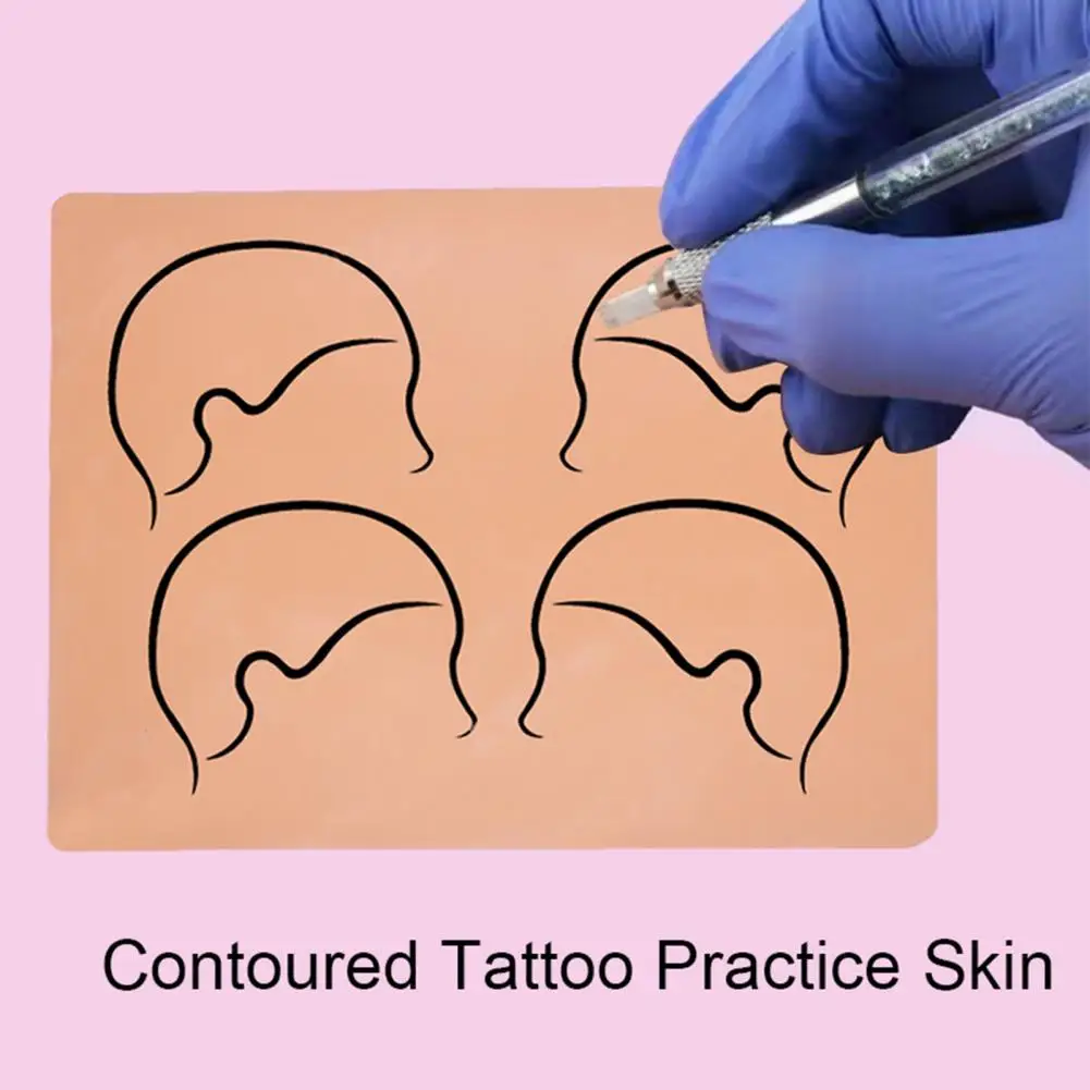 Flexible Tattoo Skin Flexible Realistic Tattoo Practice Skin for Novice Artists Contoured Body Parts Silicone Imitation Skin