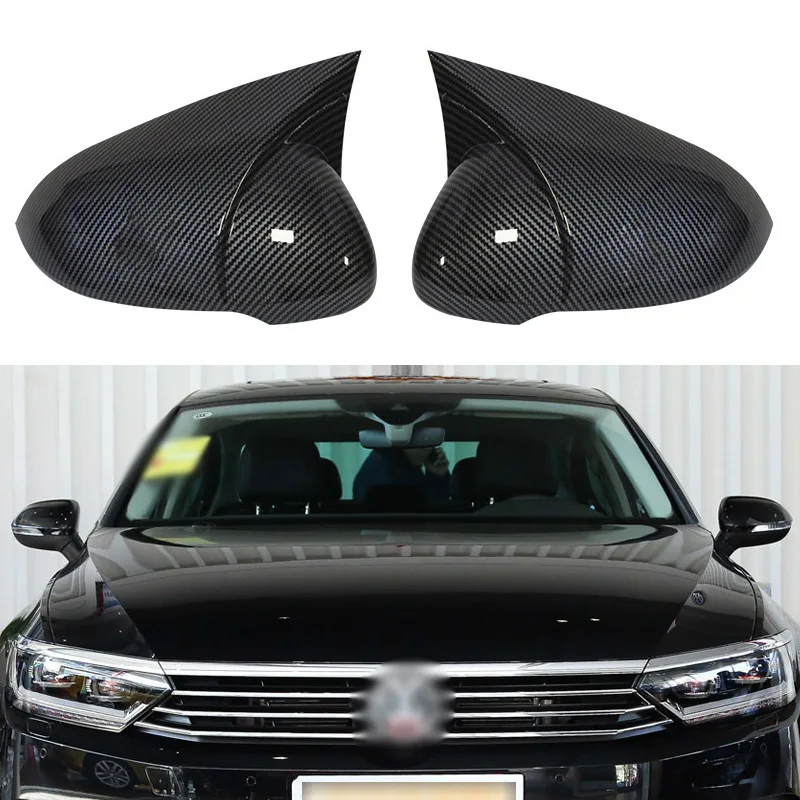 ل17-19 فولكس فاجن ماجوتان B8 عكس غطاء مرآة ، غطاء مرآة الرؤية الخلفية على شكل قرن ، لاصق الديكور الخارجي #2