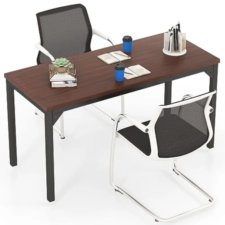 Tangkula 55 Inch Conference Table Large Meeting Room Table with Honeycomb Tabletop Stable Metal Frame Multifunctional Computer