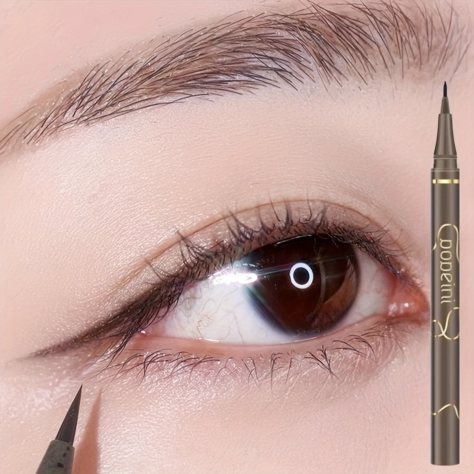 1pc Waterproof Quick Dry Liquid Eyeliner Pen Ultra-fine Matte Finish Smudge-proof Beauty Eye Makeup Black/Brown Options