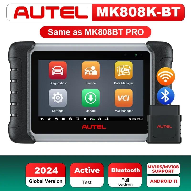 Autel MaxiCOM MK808K-BT MK808K BT Bluetooth OBD2 Scanner Same as MK808BT Pro Full Bidirectional Diagnostic Tools Code Reader