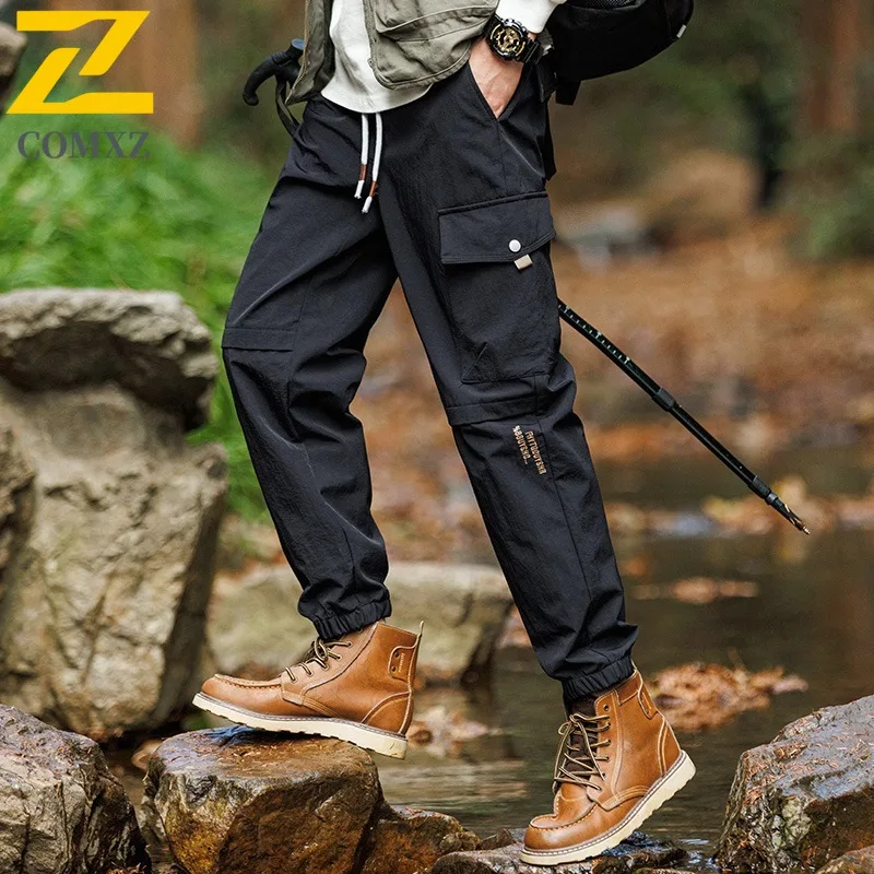 

Men Outdoor Sport Cargo Pants Winter American Style Fleece Lined Loose Fit Joggers Tactical Multi-Pocket Casual Warm Sweatpants