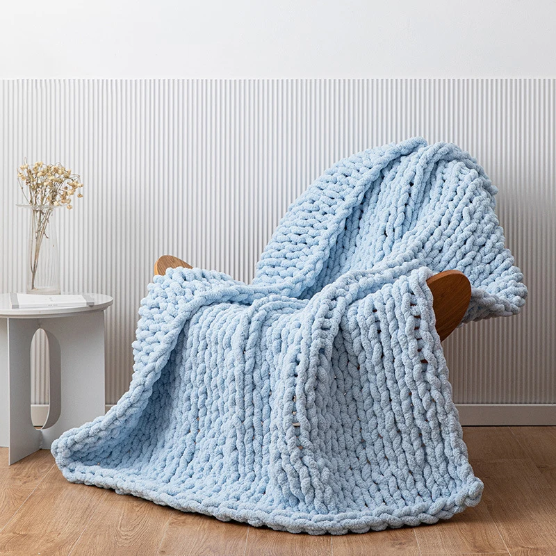 Simple Woven Fishbone Knitted Blanket Bedroom Sofa Air Conditioning Lunch Break Towel Home Soft Accessories Comfortable Durable