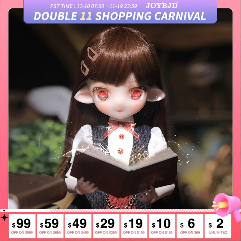 

Fantasy Angel Rui BJD Doll 1/6 wearing Striped Vest With Paneled Pleated Double-Layer Skirt Girl Toy Ball Jointed Dolls