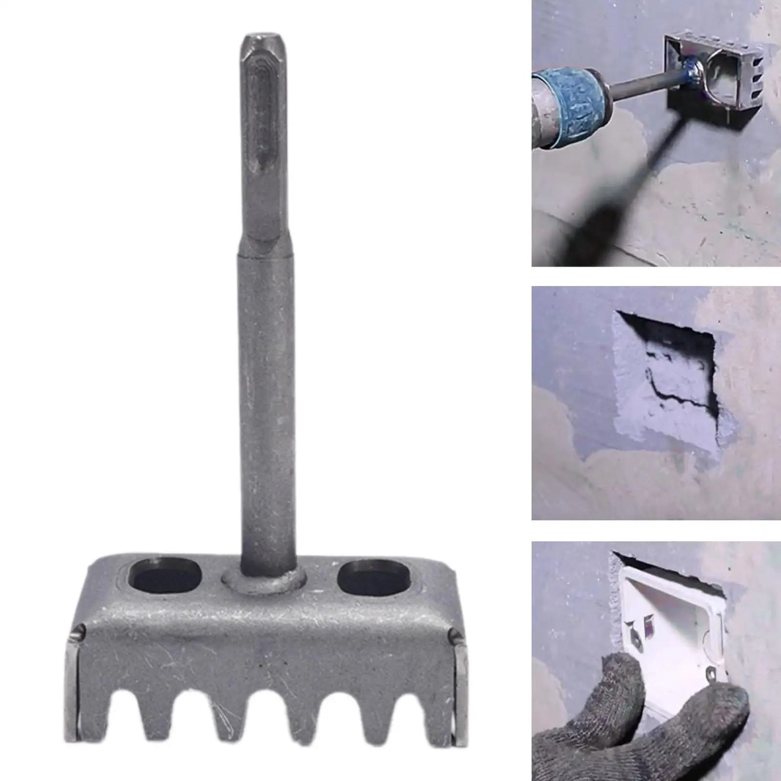 

Electric Box Slot Cutter Drywall Hole Puncher Steel Compact Sockets Puncher Outlet Cutout Tool for Concrete Drywall Brick