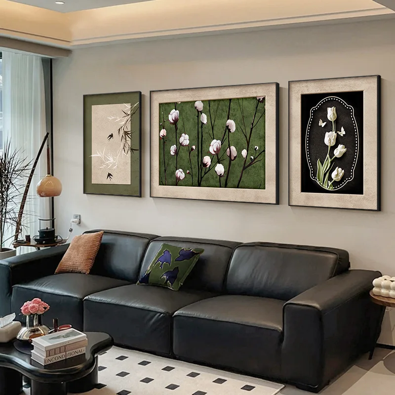 Estilo medieval sala de estar pintura decorativa sofá fundo mural de parede