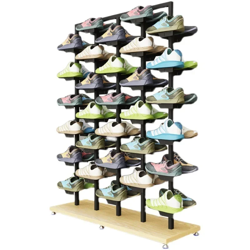 Five-pole medium size rack, shoe rack, clothing store display rack.