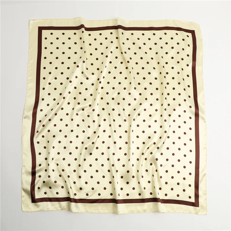 Polka Dot Kopftuch Seide Satin Hals Schal Für Frauen Drucken Hijab Schals Weibliche 90*90 cm Quadratische Tücher und Wraps Schals Für Dame – Detail 18