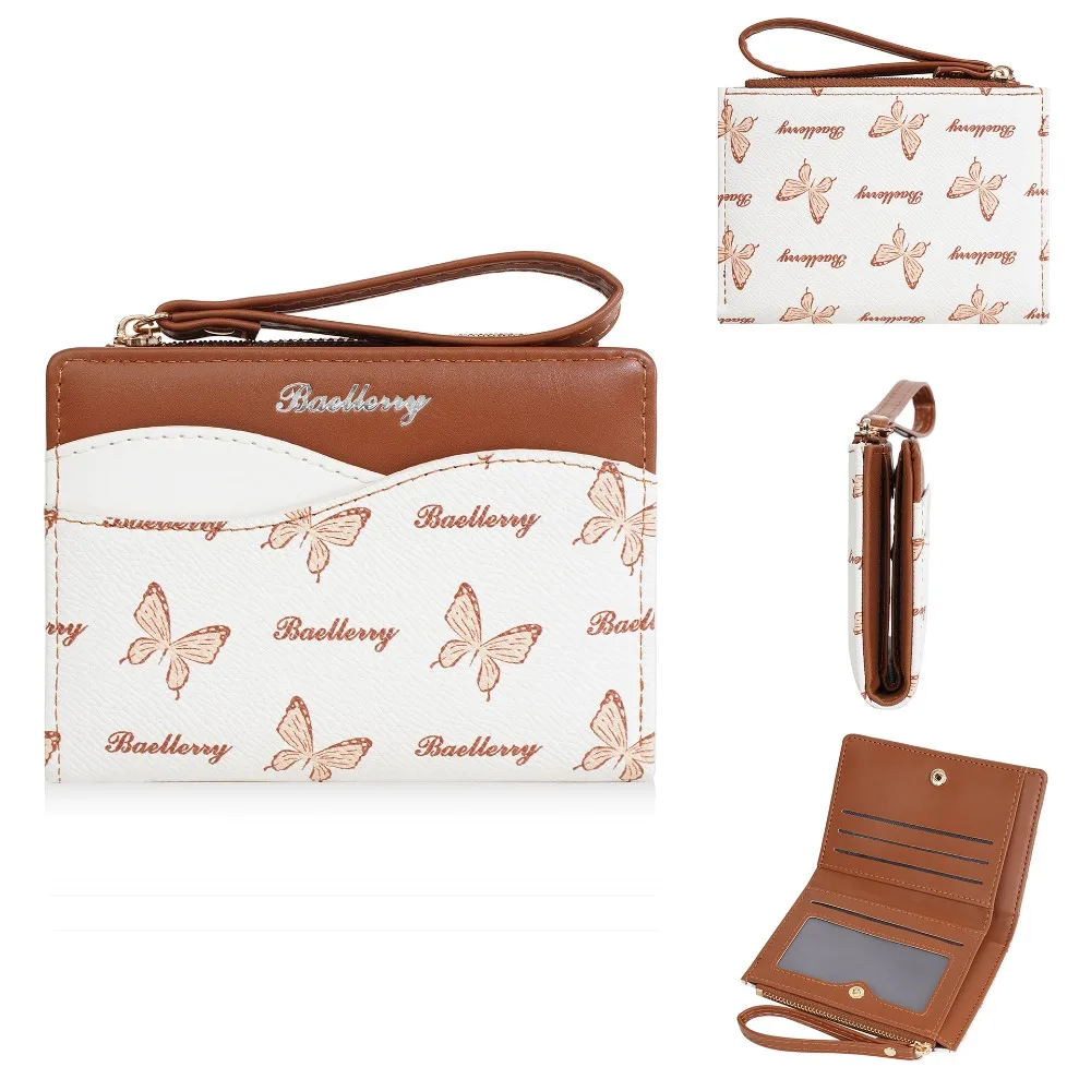 

Fashion PU Leather Women's Wallet Multi-Cards Slot 2 Folds Mini Coin Pocket Portable Anti-theft Credit Cards Bag Business