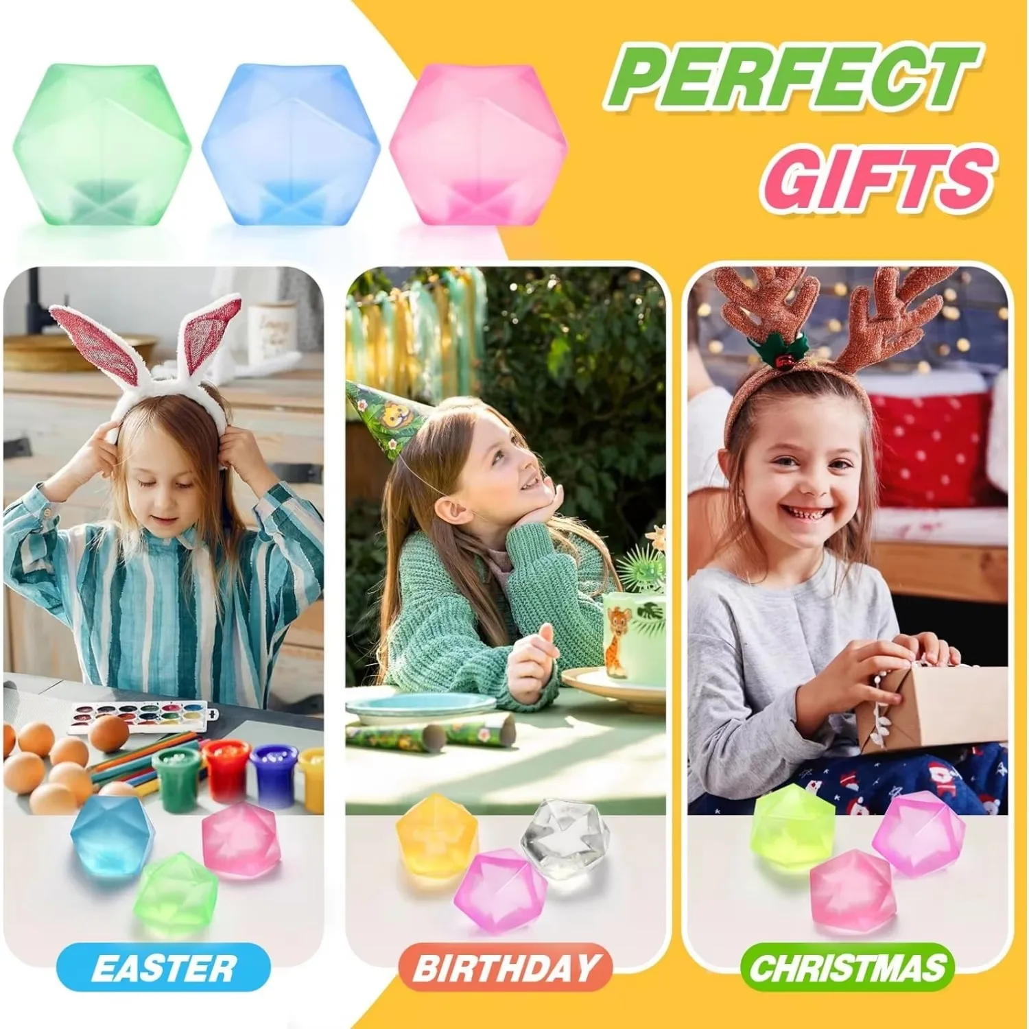 Juguetes para apretar de 4 tamaños, cubitos de hielo para aliviar el estrés, juguetes sensoriales blandos para la ansiedad, recuerdos de fiesta para niños y adultos