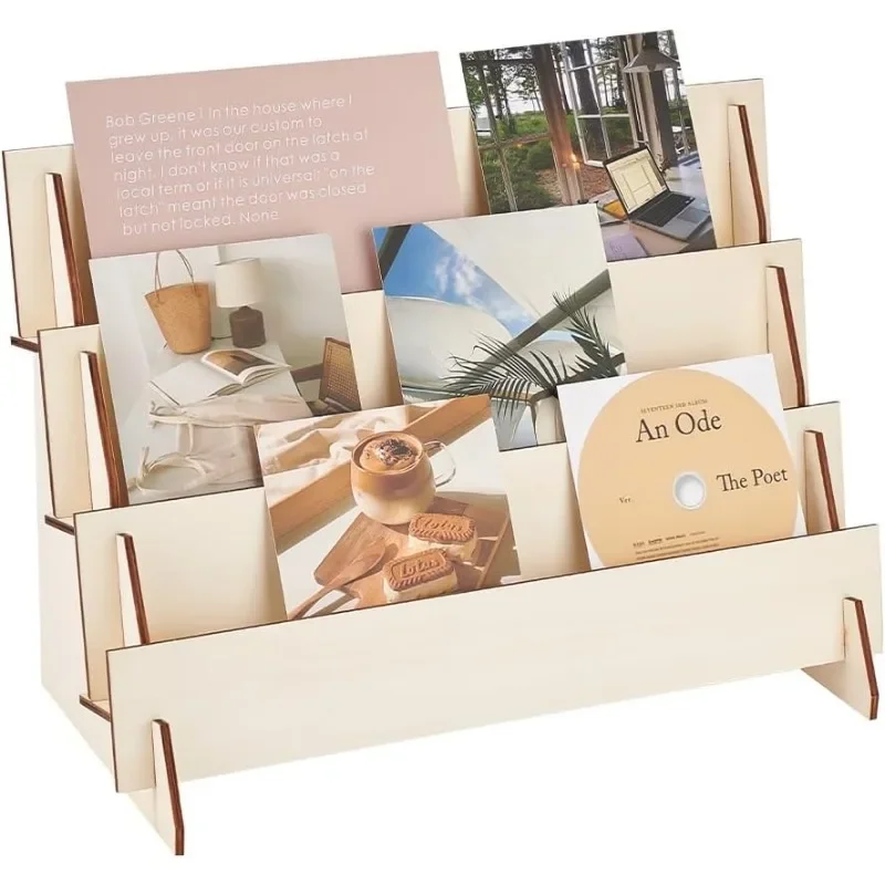 

1 Набор 3-уровневая витрина для поздравительных открыток, деревянная наклейка, витрина, деревянные наклейки, подставка для витрин, органайзер для поздравительных открыток