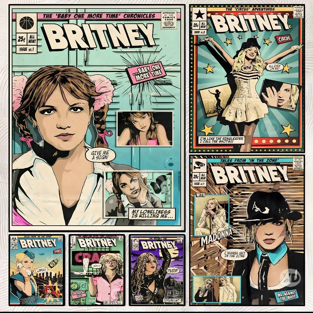 American Singer Britney Spears Album Poster Art With Prints Home Bedroom Living Room Decoration Gift