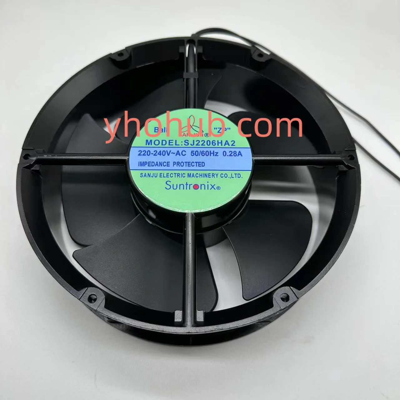 

San Jun SJ2206HA2 AC 220V 0.28A 220x220x60mm 2-Wire Server Round Fan