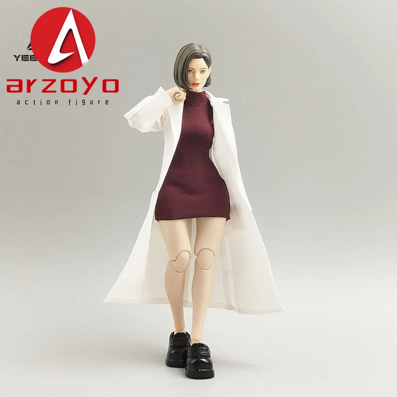 1/12 スケール女性用ウインドブレーカーハイネックベースドレスセット服モデルフィット 6 インチ LT004 ローマンキーソルジャーアクションフィギュアボディ