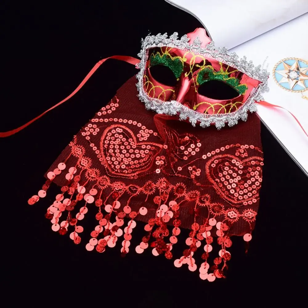 Adereços para fantasia de carnaval, máscara de veneza, máscara de dançarina fantasma, véus, máscara de halloween, festa, cosplay, adereços, suprimentos para festa de baile