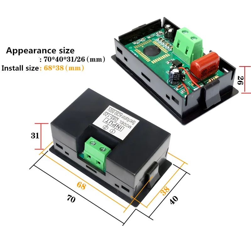 LCD Digital Display AC Power Voltmeter D85-120 Color Screen Voltage Measurement AC80-500v Digital Voltage Meter