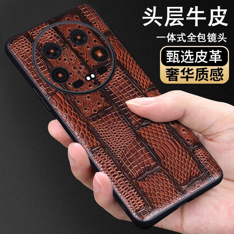 

Hot Sales Luxury Genuine Leather Phone Case For Xiaomi Mi 14 Mi14 Ultra Shockproof Back Cover Fundas Cases