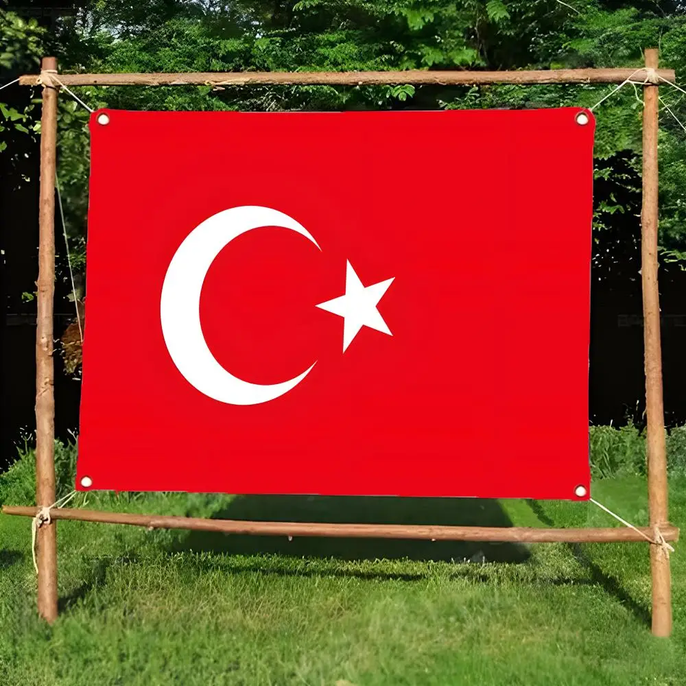 Flag of T_Turkey Flags Borderless four-ring ornament indoor outdoor decoration effortless to hang