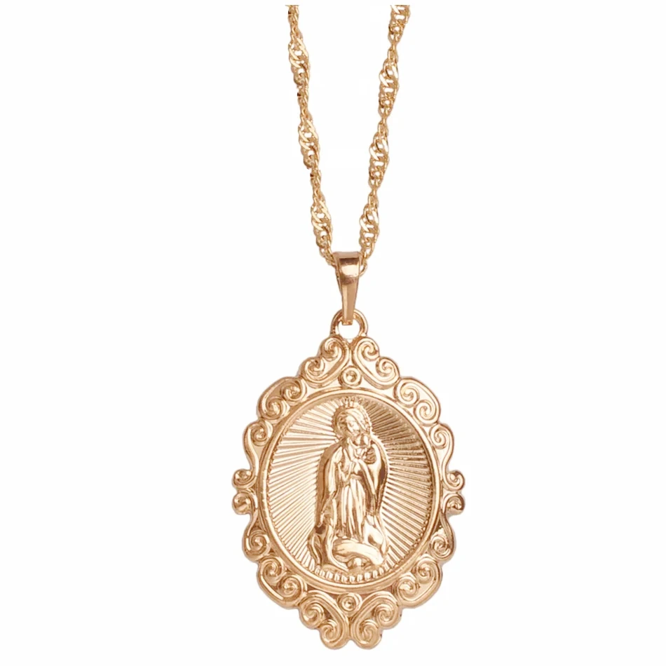 Anniyo Wholesale Lucky Virgin Mary Pendants Necklaces Women Girls Christianity Jewelry Our Lady Goddess @@055904