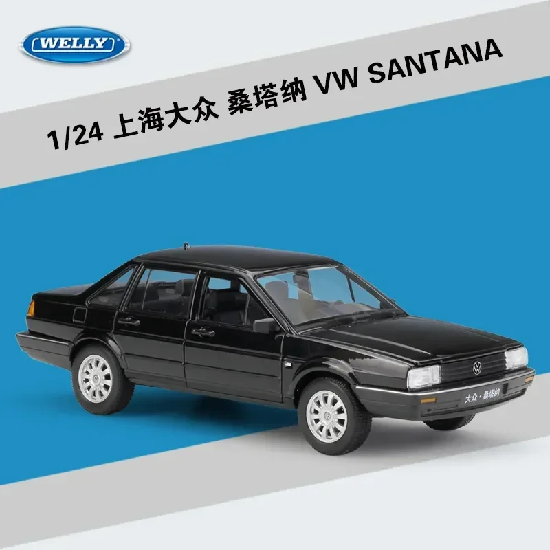 WELLY 1:24 Shanghai Volkswagen Santana Car Model SANTANA Simulation Alloy Car Pusan Model