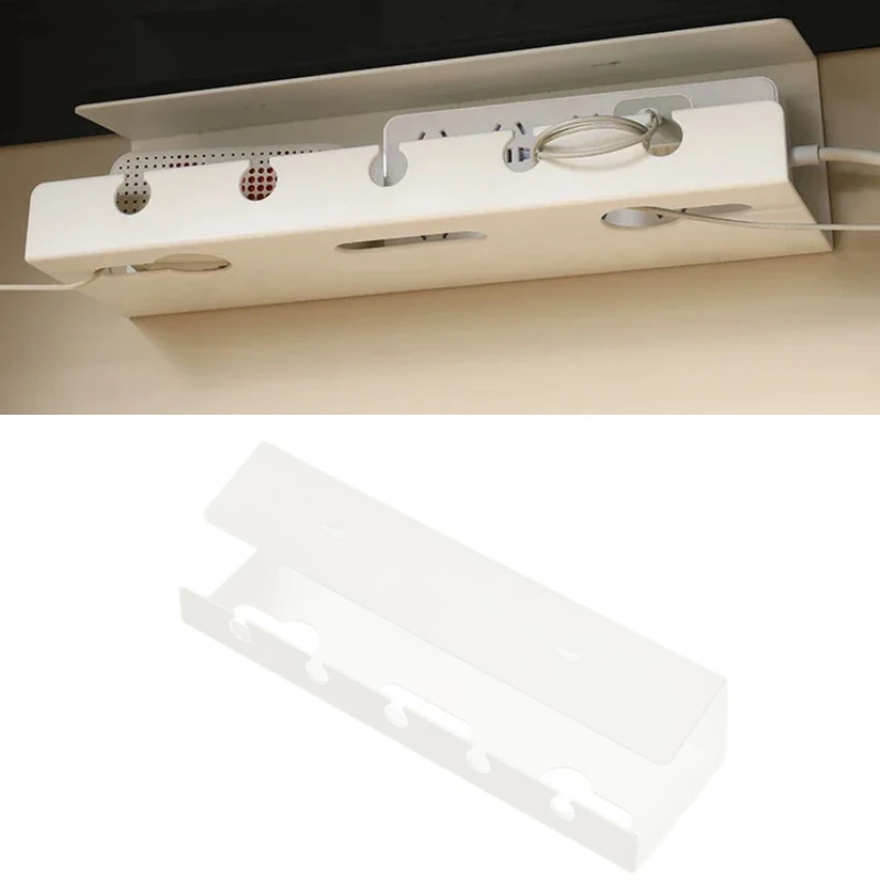 

Кабель-канал для организации проводов под столом с зажимом, держатель для удлинителя, без сверления, прочный, вместительный