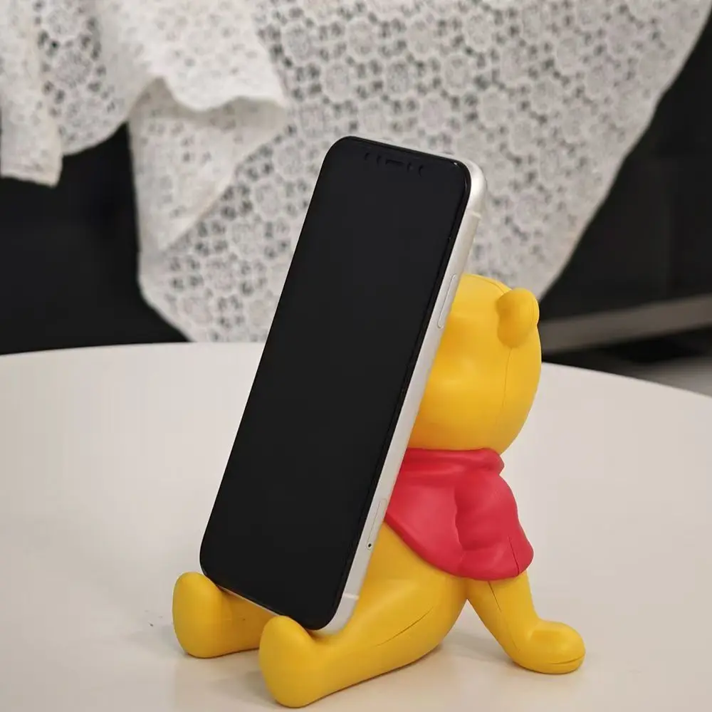 Winnie De Poeh Pop met Telefoon Ondersteuning Beugel Desktop Display Model Kawaii Telefoon Stand Anime Ornament Schattig Kamer Decor