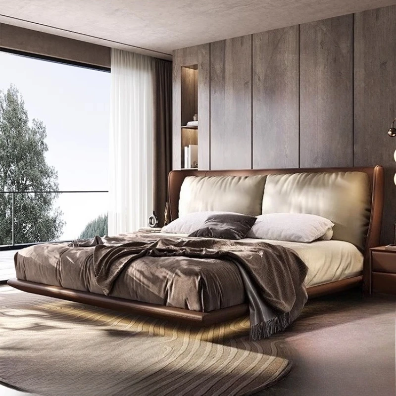 

Leather Platform Massage Bed Bedroom Human Dog Design Sun Massage Bed Floating Wooden Sleeping Letto Matrimoniale Home Furniture