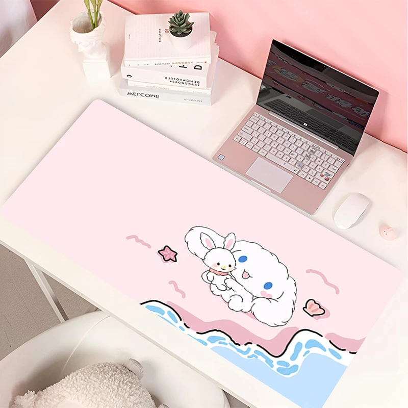 

Pink Kawaii Desk Mat XXL Office Accessories Carpet Anime C-Cinnamoroll Keyboard Extended Mouse Pad Non-Slip Computer PC Mousepad