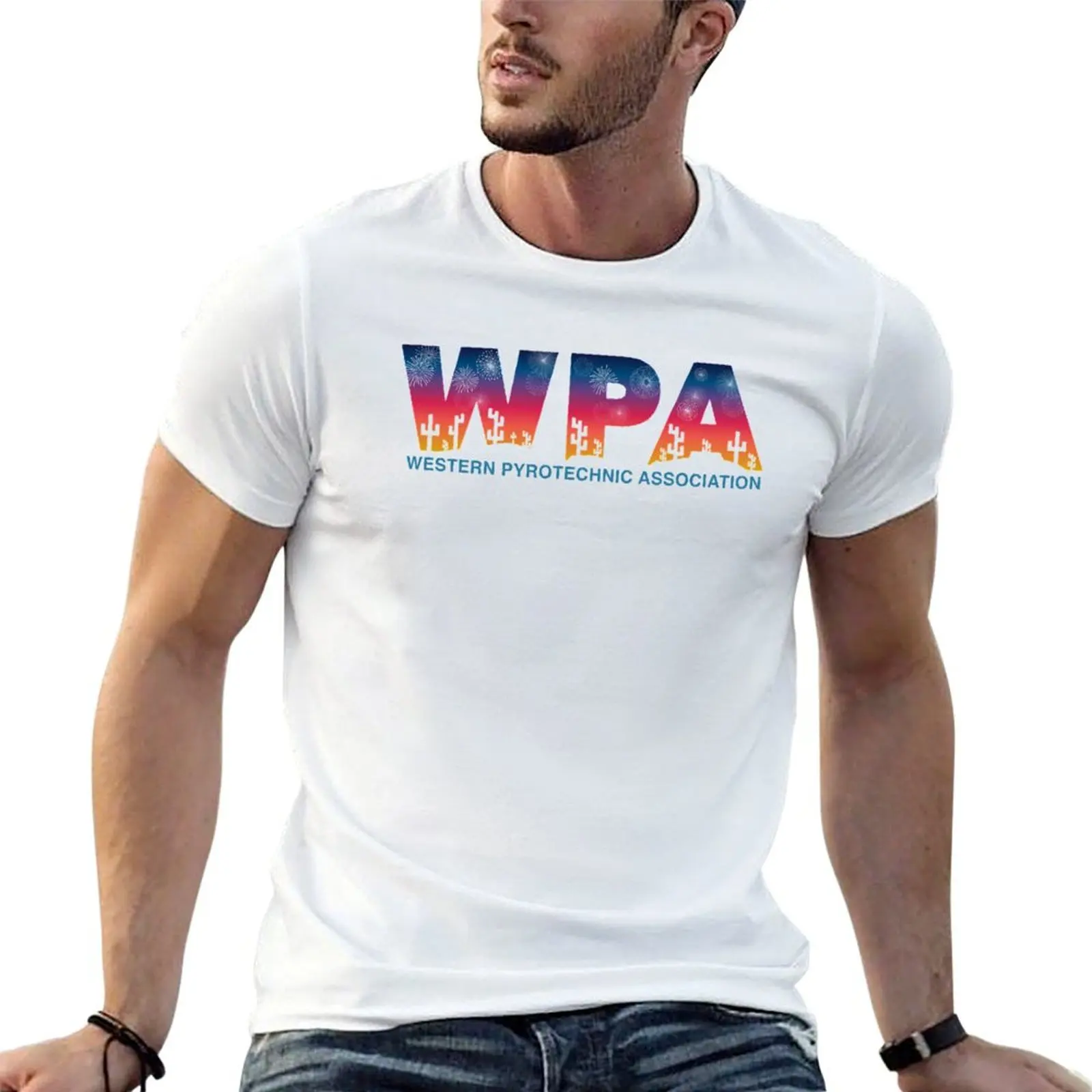 

WPA Logo (Transparent Cacti) - Western Pyrotechnic Association, Inc. T-Shirt man tshirt T-Shirt