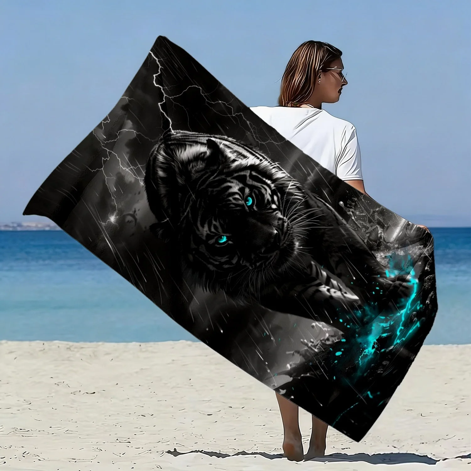 Super Cool Tiger Printed Flannel Blanket, Suitable for Sofas, Beds, Cars, Rooms, Offices, Camping, Exquisite Gift Blankets