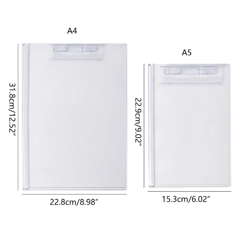 N58E A5 Acrylic Clipboards, A4 Size Clipboard Folder for Form Document, Office School