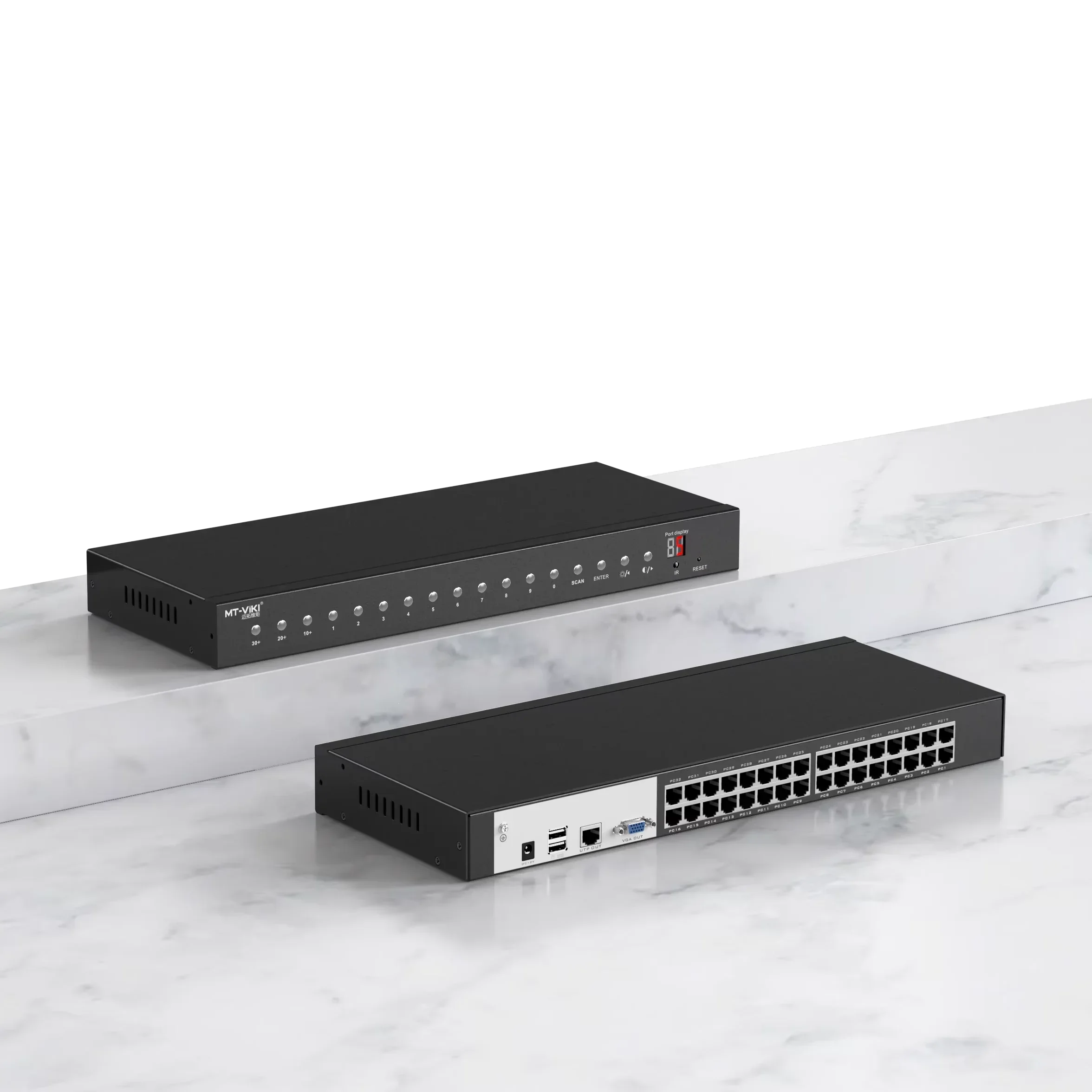 

32-портовый KVM-переключатель через Ethernet + адаптеры VGA к RJ45, стойка-удлинитель MT-VIKI 1U, консоль KVM-переключателя с портом LAN Cat5e 6 7