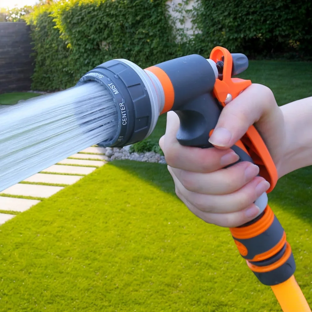 

1pc High Pressure Water Gun - 8-Function Adjustable Sprinkler for Garden & Car Washing (Durable)