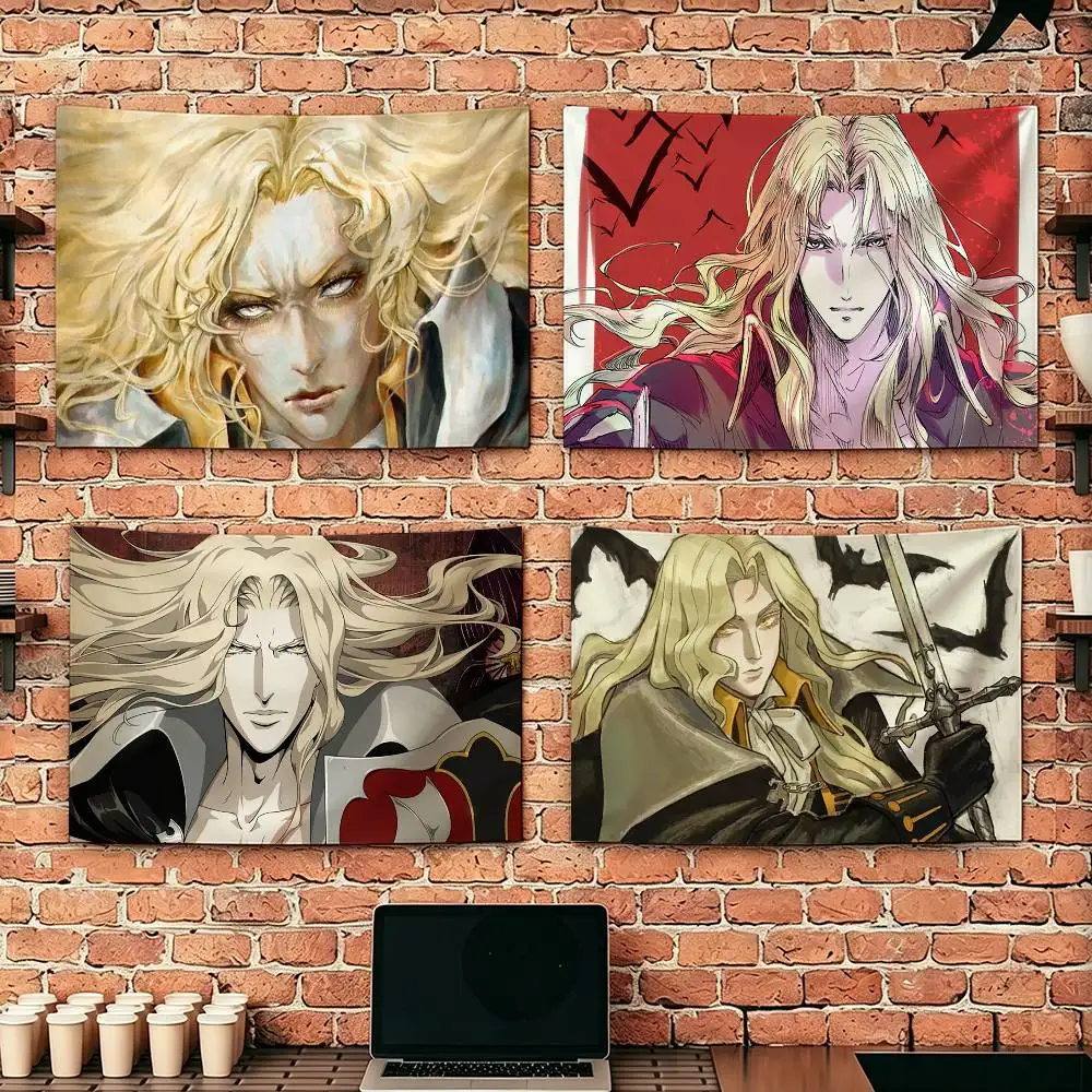 

Game C-Castlevania Alucard Flags Wall Hanging Tapestry Outdoor Garage Room Decorative flag Background Blanket