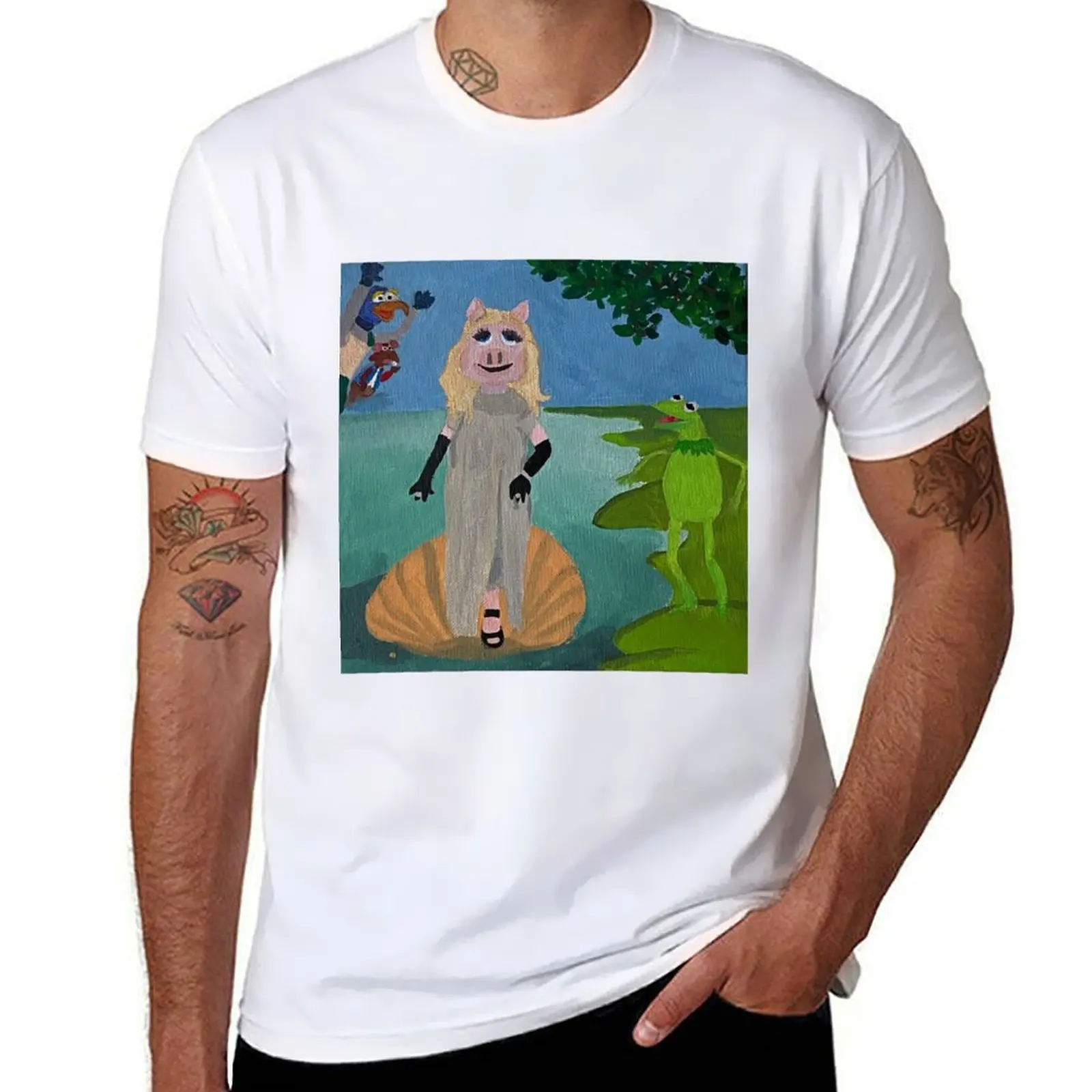

Birth of Piggy T-Shirt cotton tshirt 100% funny t shirts dark humor T-Shirt