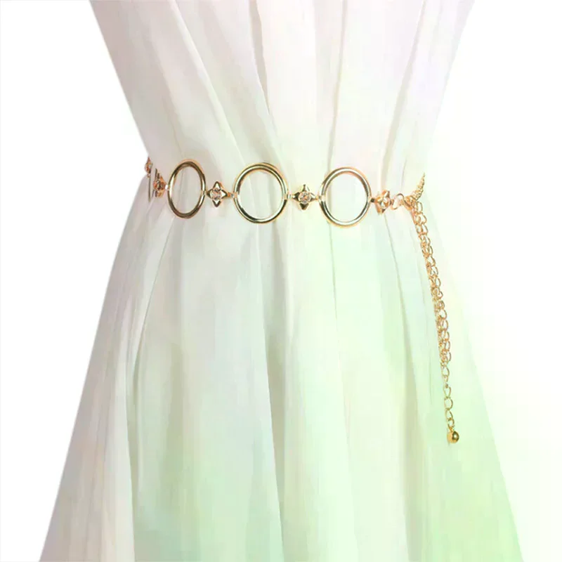 Women Ladies Girls Metal Gold Waist Chain Belt Bridal Wedding Party Fashion