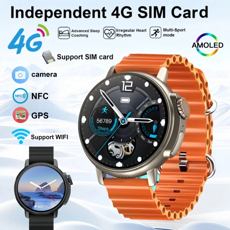 

New X800 Android Smartwatch 4G Network Bluetooth Calling Unisex Design 2MP Camera 360x360 Display Heart Rate Monitoring GPS WiFi