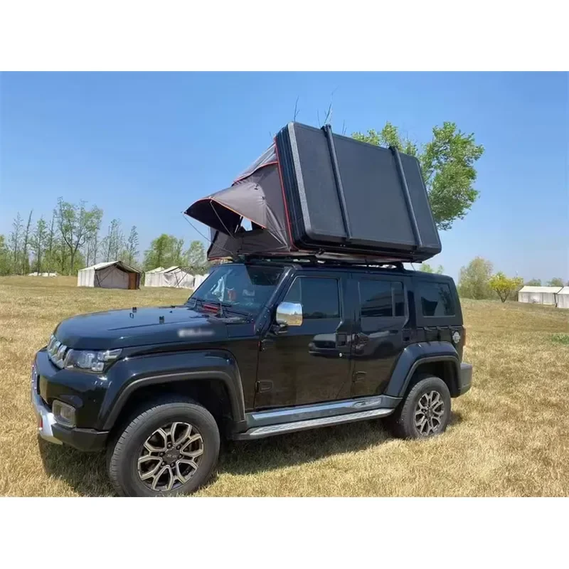 Factory Directly Supply Aluminium Hard Shell Car Roof Top Tent With Luggage Racks for Sale Waterproof Hard Top Roof Tent